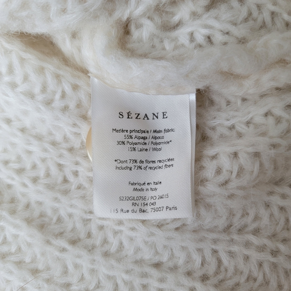 (sold) Sezane Emile Alpaca + Wool π¦ π Knit Cardigan in Ecru MEDIUM - Picture 4 of 8